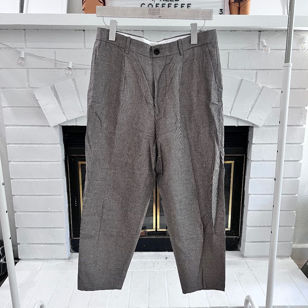 Steven Alan Small Houndstooth Cropped Pleated trousers - From Tokyo Japan
